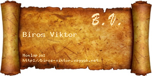 Biros Viktor névjegykártya